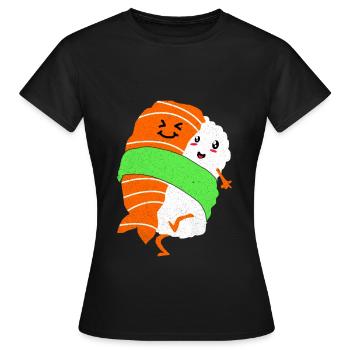Sushi - Frauen T-Shirt - Schwarz - Vorne - AI Model Female 172 dark (172cm)