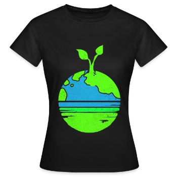 Jour de la Terre - T-shirt Femme - noir - Devant - AI Model Female 172 dark (172cm)