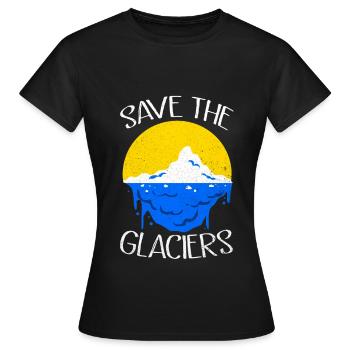 Glaciers - T-shirt Femme - noir - Devant - AI Model Female 172 dark (172cm)