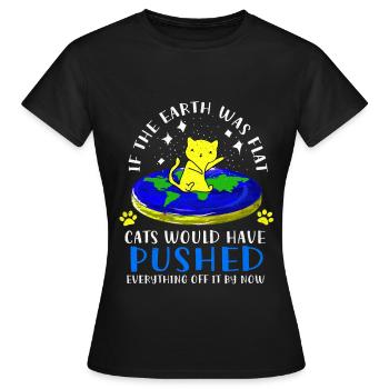 Flat Earth - Women's T-Shirt - black - Front - AI Model Female 172 dark (172cm)