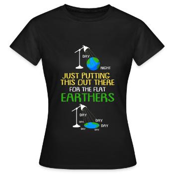 Flat Earth Society Reptiloids Conspiration - T-shirt Femme - noir - Devant - AI Model Female 172 dark (172cm)