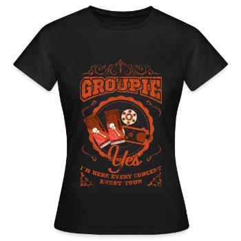 Groupie Concert Stagecrew Event Gift - Women's T-Shirt - black - Front - AI Model Female 172 dark (172cm)