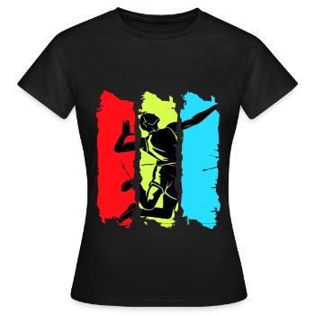 Volleyball Team Set Volley Beach Volleyballer Ball - Frauen T-Shirt - Schwarz - Vorne - AI Model Female 172 dark (172cm)