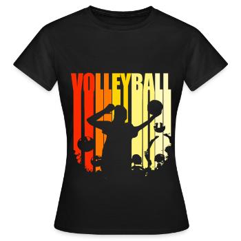 Volleyball Team Set Volley Beach Volleyballer Ball - Frauen T-Shirt - Schwarz - Vorne - AI Model Female 172 dark (172cm)