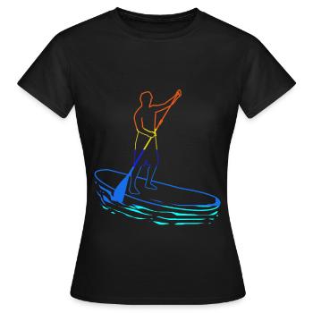 Stand Up Paddling SUP Paddle Paddle Paddle - Women's T-Shirt - black - Front - AI Model Female 172 dark (172cm)
