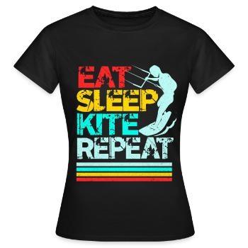 Kiteboard - Frauen T-Shirt - Schwarz - Vorne - AI Model Female 172 dark (172cm)