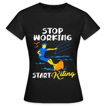 Kiteboard - Frauen T-Shirt - Schwarz - Vorne - AI Model Female 172 dark (172cm)