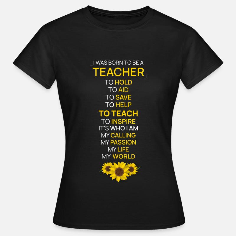 Født at være en lærer Appreciation Gift Pensionering - Dame-T-shirt - sort