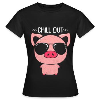 Schwein - Frauen T-Shirt - Schwarz - Vorne - AI Model Female 172 dark (172cm)