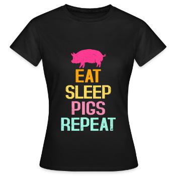Schwein - Frauen T-Shirt - Schwarz - Vorne - AI Model Female 172 dark (172cm)