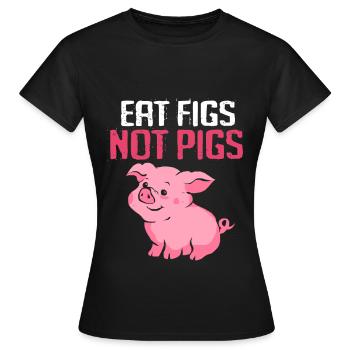 Porc sau cochon porcelet porcelet porcelet Ebene - T-shirt Femme - noir - Devant - AI Model Female 172 dark (172cm)