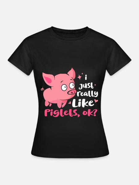 Schwein Sau Schweinchen Minischwein Ferkel Eber - Dame-T-shirt - sort