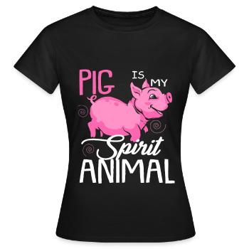 Porc sau cochon porcelet porcelet porcelet Ebene - T-shirt Femme - noir - Devant - AI Model Female 172 dark (172cm)