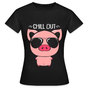 Schwein Sau Schweinchen Minischwein Ferkel Eber - Frauen T-Shirt - Schwarz - Vorne - AI Model Female 172 dark (172cm)