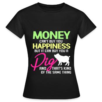 Porc sau cochon porcelet porcelet porcelet Ebene - T-shirt Femme - noir - Devant - AI Model Female 172 dark (172cm)
