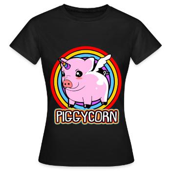 Porc sau cochon porcelet porcelet porcelet Ebene - T-shirt Femme - noir - Devant - AI Model Female 172 dark (172cm)