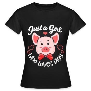 Porc sau cochon porcelet porcelet porcelet Ebene - T-shirt Femme - noir - Devant - AI Model Female 172 dark (172cm)