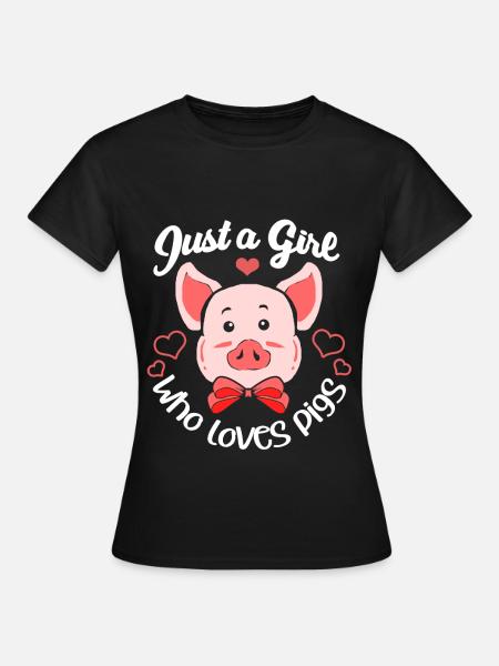 Schwein Sau Schweinchen Minischwein Ferkel Eber - Dame-T-shirt - sort