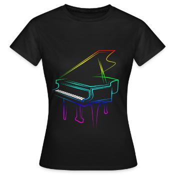Piano - Frauen T-Shirt - Schwarz - Vorne - AI Model Female 172 dark (172cm)