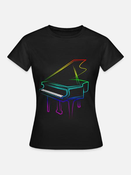 Piano - Frauen T-Shirt - Schwarz