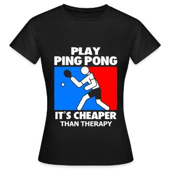 Ping Pong Ping Pong ping cadeau - T-shirt Femme - noir - Devant - AI Model Female 172 dark (172cm)