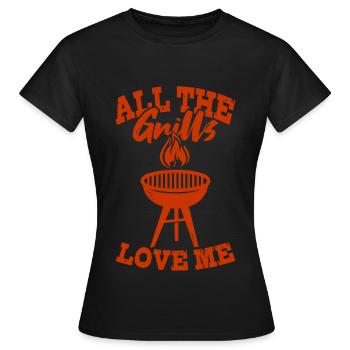 Barbecue Love Me BBQ Barbecue Barbecue Cadeau - T-shirt Femme - noir - Devant - AI Model Female 172 dark (172cm)