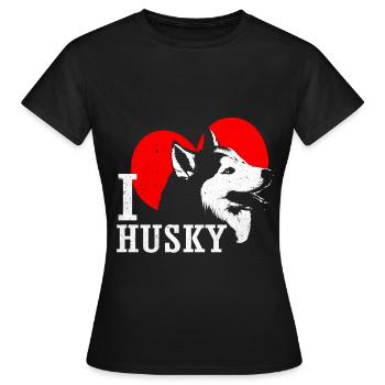 Husky - T-shirt Femme - noir - Devant - AI Model Female 172 dark (172cm)