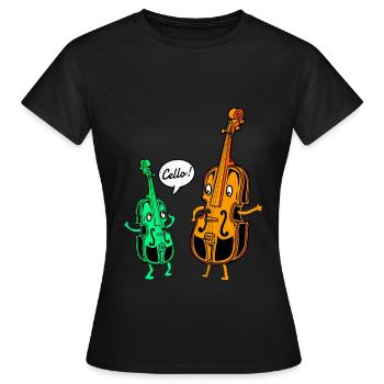Cello - Women's T-Shirt - black - Front - AI Model Female 172 dark (172cm)