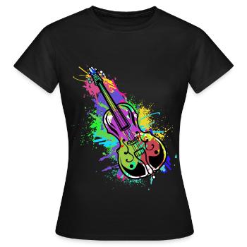 Cello Kontrabass Klassisch Musik Lehrer Sinfonie - Frauen T-Shirt - Schwarz - Vorne - AI Model Female 172 dark (172cm)