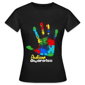 Autisme - T-shirt Femme - noir - Devant - AI Model Female 172 dark (172cm)