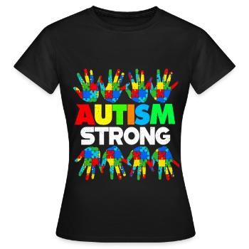 Autisme - T-shirt Femme - noir - Devant - AI Model Female 172 dark (172cm)