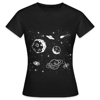Astronomy UFO Planet In Space Gift - T-shirt Femme - noir - Devant - AI Model Female 172 dark (172cm)
