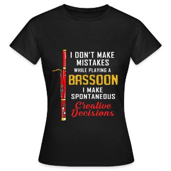 Bassoon Wind Instrument Wind Music Music Teacher Octave - Women's T-Shirt - black - Front - AI Model Female 172 dark (172cm)