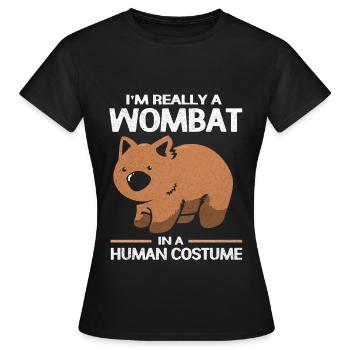 Wombat - T-shirt Femme - noir - Devant - AI Model Female 172 dark (172cm)