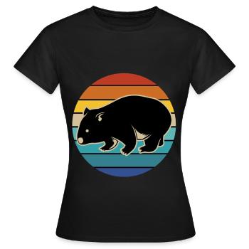 Wombat Australie cadeau de marsupial rétro - T-shirt Femme - noir - Devant - AI Model Female 172 dark (172cm)