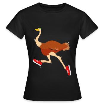 Strauß - Frauen T-Shirt - Schwarz - Vorne - AI Model Female 172 dark (172cm)