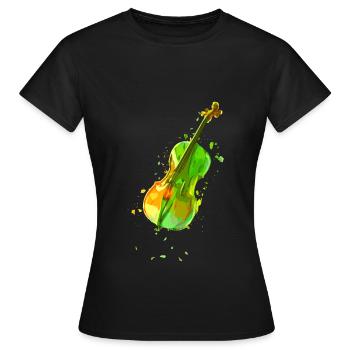 Cellist Geschenkidee Cellospieler Art.-Nr. - Frauen T-Shirt - Schwarz - Vorne - AI Model Female 172 dark (172cm)