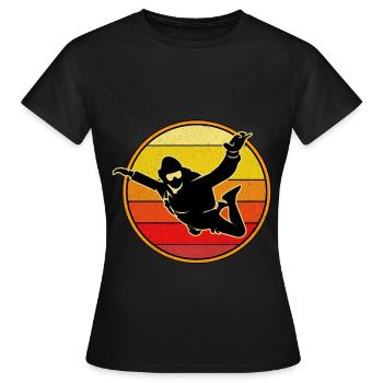 Fallschirmsport - Frauen T-Shirt - Schwarz - Vorne - AI Model Female 172 dark (172cm)