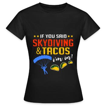 Fallschirm Fallschirmsport Fallschirmspringen - Frauen T-Shirt - Schwarz - Vorne - AI Model Female 172 dark (172cm)