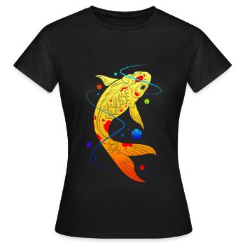 Koi - Frauen T-Shirt - Schwarz - Vorne - AI Model Female 172 dark (172cm)