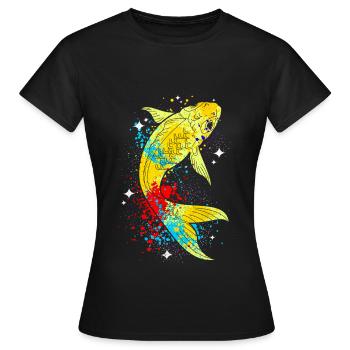Koi - Frauen T-Shirt - Schwarz - Vorne - AI Model Female 172 dark (172cm)