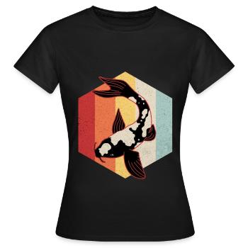 Koi - Frauen T-Shirt - Schwarz - Vorne - AI Model Female 172 dark (172cm)