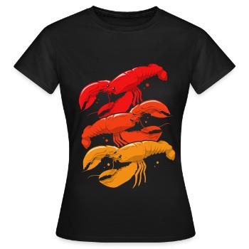 Homard Crevette Languste Cancer Fruits de mer - T-shirt Femme - noir - Devant - AI Model Female 172 dark (172cm)
