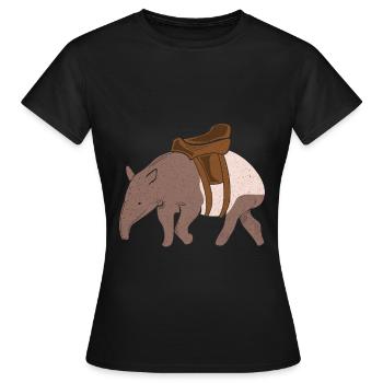 Tapir - T-shirt Femme - noir - Devant - AI Model Female 172 dark (172cm)