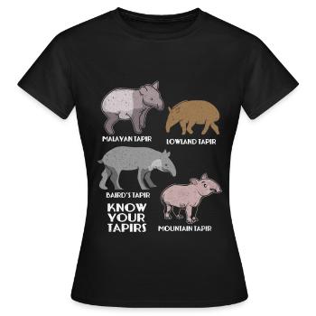 Tapir - T-shirt Femme - noir - Devant - AI Model Female 172 dark (172cm)