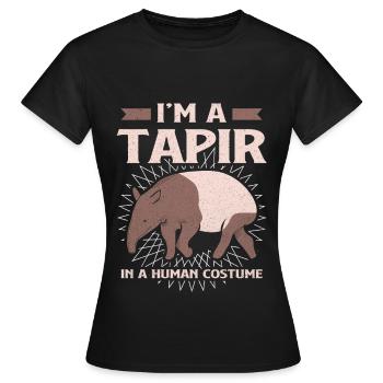 Tapir - T-shirt Femme - noir - Devant - AI Model Female 172 dark (172cm)