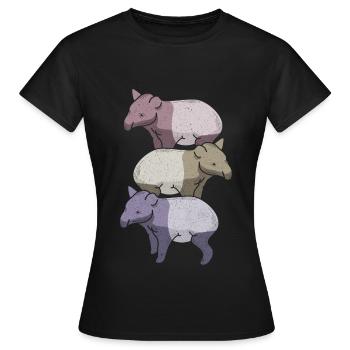 Tapir - T-shirt Femme - noir - Devant - AI Model Female 172 dark (172cm)