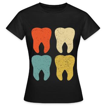 Weinlese-Zahnarzt Dental Hygienist Hygiene - Frauen T-Shirt - Schwarz - Vorne - AI Model Female 172 dark (172cm)