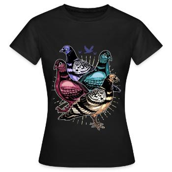 Pigeon Racing Pigeon Fancier Carrier Pigeon Turtle Dove - Women's T-Shirt - black - Front - AI Model Female 172 dark (172cm)