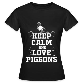 Pigeon Racing Pigeon Fancier Carrier Pigeon Turtle Dove - Women's T-Shirt - black - Front - AI Model Female 172 dark (172cm)